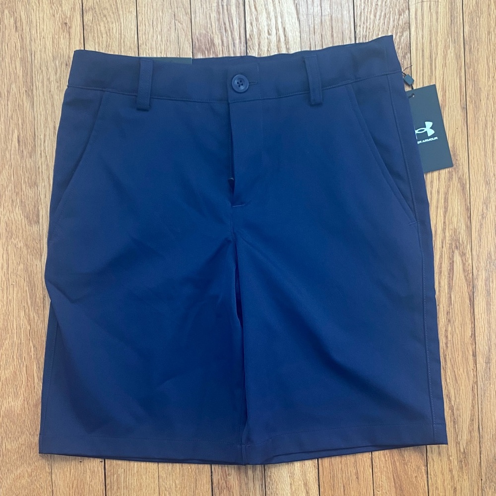 Under Armour Boys Navy Flat Front Performance Shorts